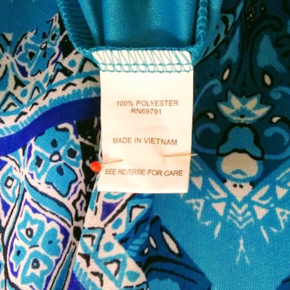 NWT*SARA MICHELLE*CAPE SLEEVE OVER TANK*V NECK*GEOMTRIC/AZTEC PRINT TOP*WOMEN 1X - Picture 9 of 11